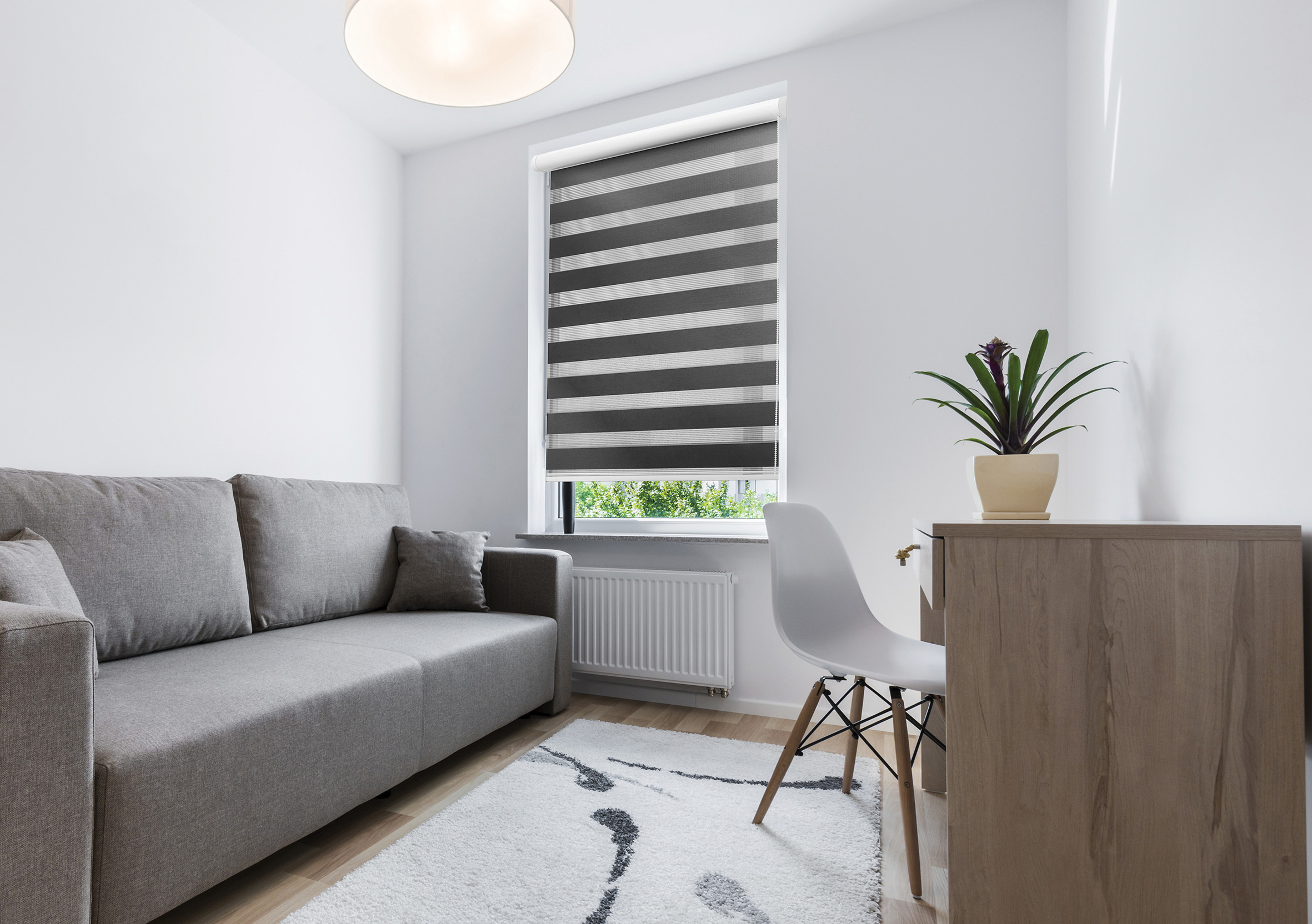 Compact, modern sleeping room interior design